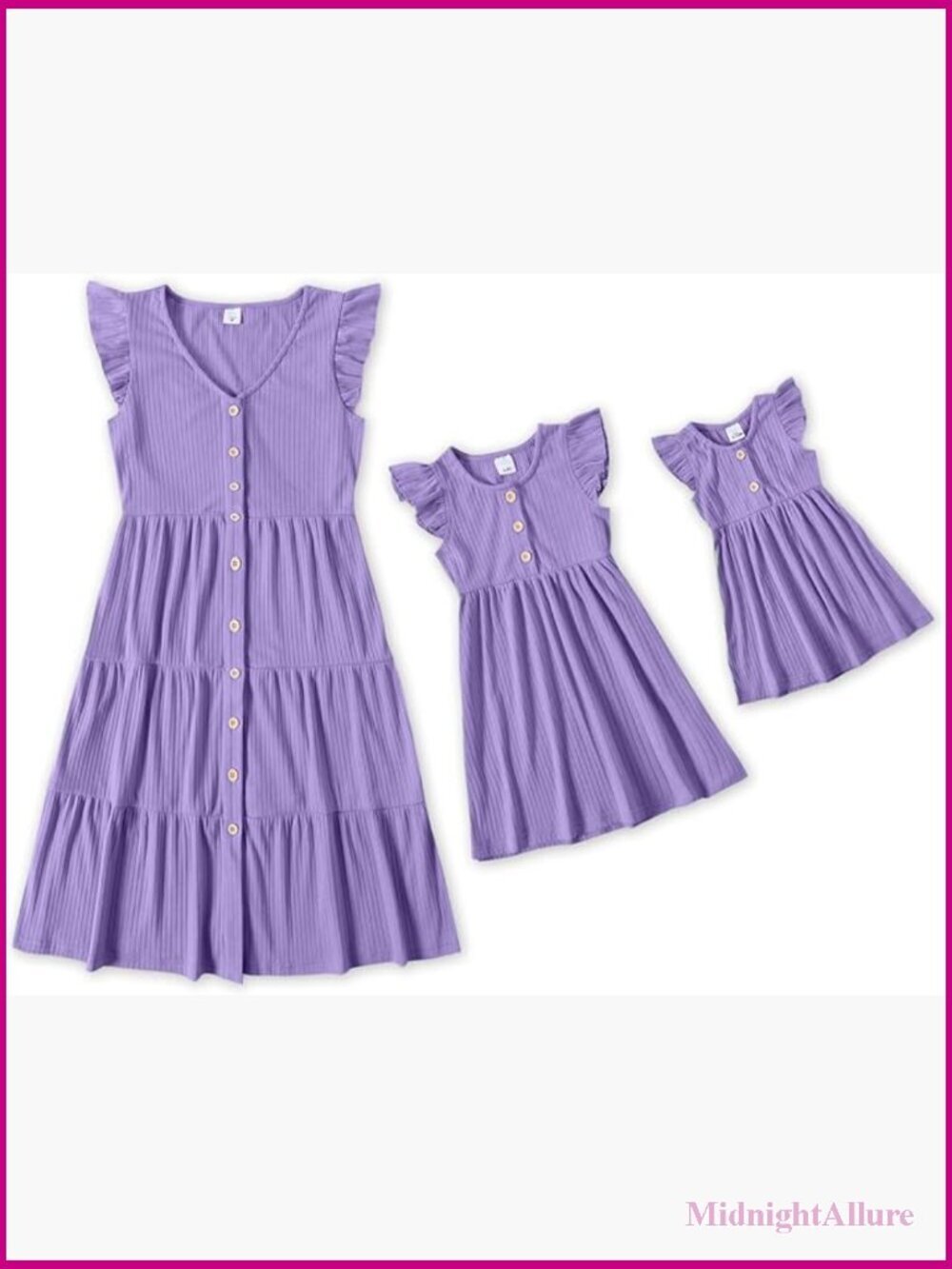 Matching Family Dresses Cotton Ruffle Mommy and Me Dress Set